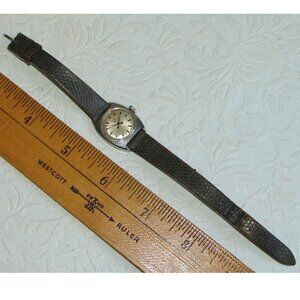 Vtg 1970 Elgin Ladies WATCH, Working Cond., w/Spiedel Lizard Leather Band C29